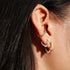Gold Heart Clasp Huggie Hoop Earrings